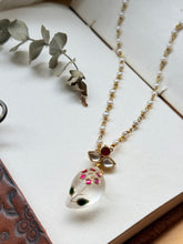 Load image into Gallery viewer, Dainty Inlay work necklace in natural aventurine and gemstones
