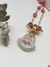 Load image into Gallery viewer, Dainty Inlay work necklace in natural aventurine and gemstones

