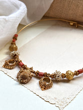 Load image into Gallery viewer, Statement vintage style coral hasli necklace
