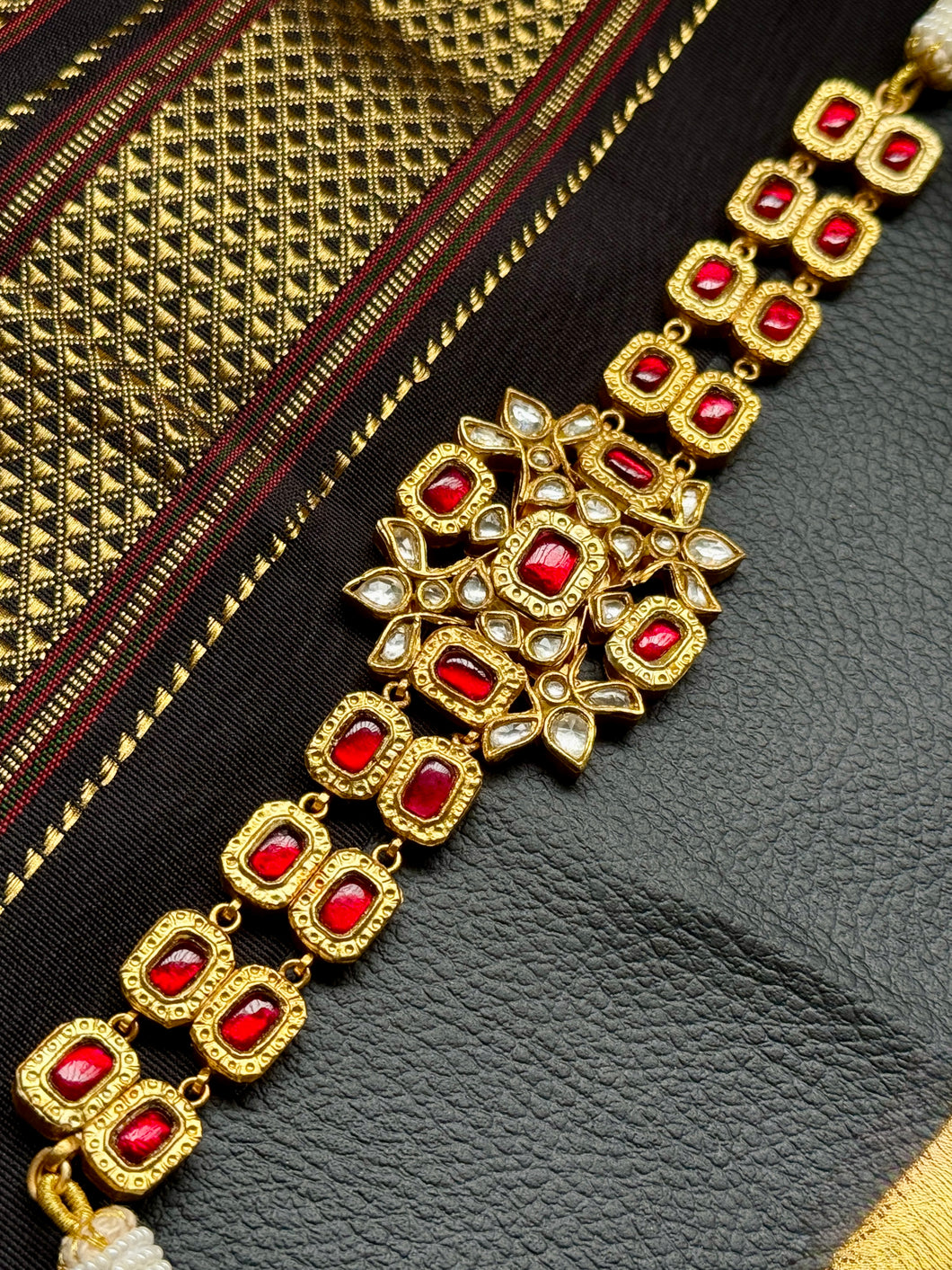 One of a kind statement silver kundan choker