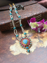 Load image into Gallery viewer, Statement Turquoise pendant necklace

