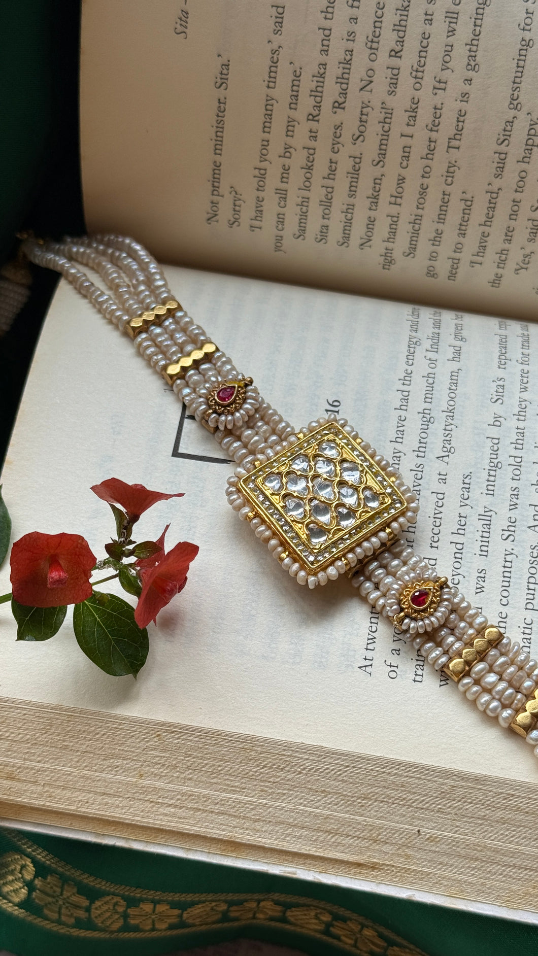 One of a kind silver pearl choker