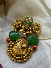 Load image into Gallery viewer, Statement vintage style nagru pendant with hasli
