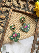 Load image into Gallery viewer, One of a kind inlay work earrings 8
