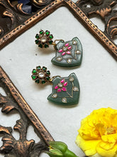 Load image into Gallery viewer, One of a kind inlay work earrings 8
