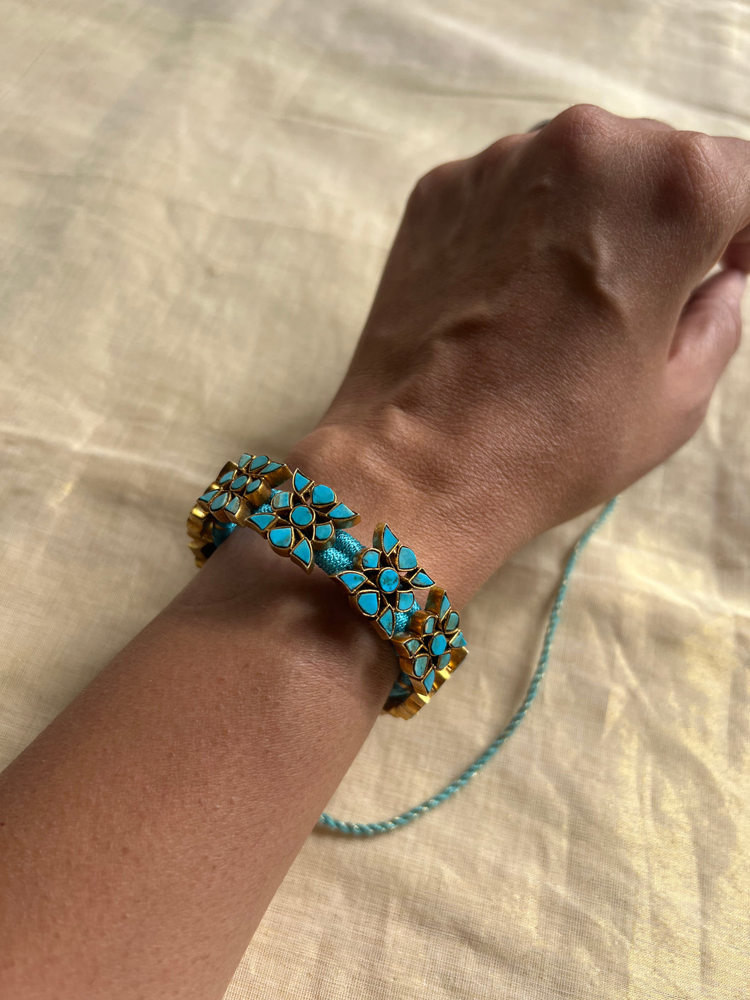 Turquoise and silver 925 bracelet( Poochi)