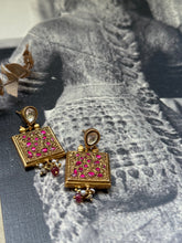 Load image into Gallery viewer, Gold polish kundan earrings in silver 925
