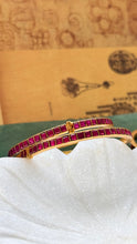 Load image into Gallery viewer, Red kundan openable kundan stone bangle
