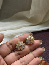 Load image into Gallery viewer, South Indian traditional stone studs in silver 925
