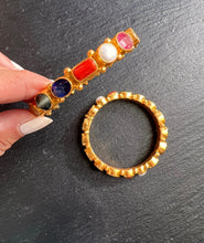 Load image into Gallery viewer, Gold polish navaratna single bangle
