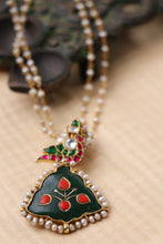 Load image into Gallery viewer, One of a kind jade necklace with multilayered pearl &amp; semiprecious beads chain J11
