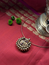 Load image into Gallery viewer, Statement nagru pendant  925 silver necklace with hasli
