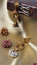 Load image into Gallery viewer, Vintage inspired (925 silver) jhumkas in gold polish
