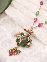 Load image into Gallery viewer, Statement inlay work aventurine pendant necklace
