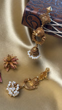 Load image into Gallery viewer, Vintage inspired (925 silver) jhumkas in gold polish
