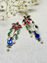 Load image into Gallery viewer, Guldasta (Mughal Flower) Kundan Earrings - Pink
