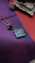 Load image into Gallery viewer, Statement inlay work aventurine pendant necklace
