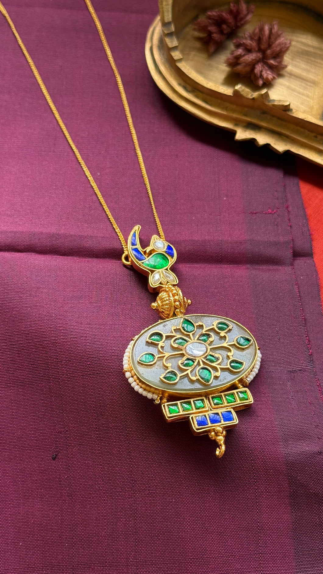 One of a kind inlaywork pendant