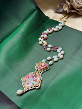 Load image into Gallery viewer, Statement inlay work onyx pendant necklace

