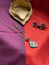 Load image into Gallery viewer, Statement inlay work aventurine pendant necklace
