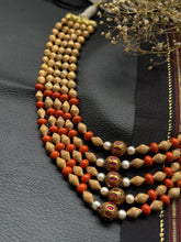 Load image into Gallery viewer, Statement multilayer coral dolki necklace
