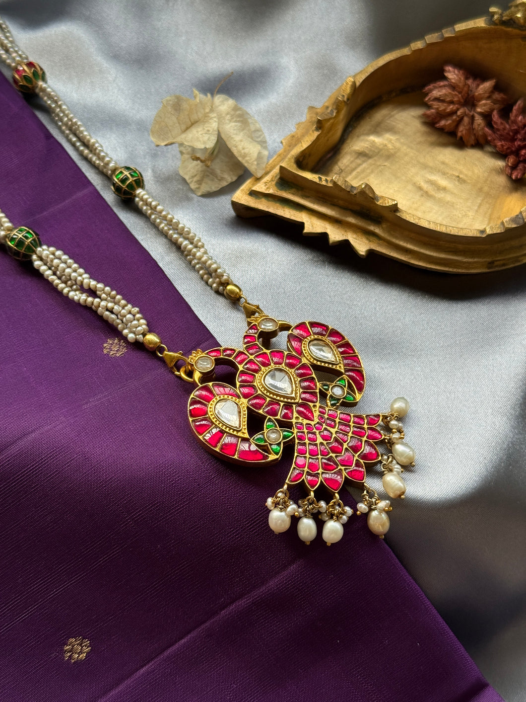 One of a kind gandaberunda pearl necklace