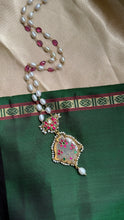 Load image into Gallery viewer, Statement inlay work onyx pendant necklace

