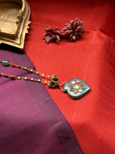 Load image into Gallery viewer, Statement inlay work aventurine pendant necklace
