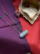 Load image into Gallery viewer, Dainty Inlay work necklace in natural aventurine and gemstones
