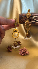 Load image into Gallery viewer, Vintage inspired (925 silver) jhumkas in gold polish
