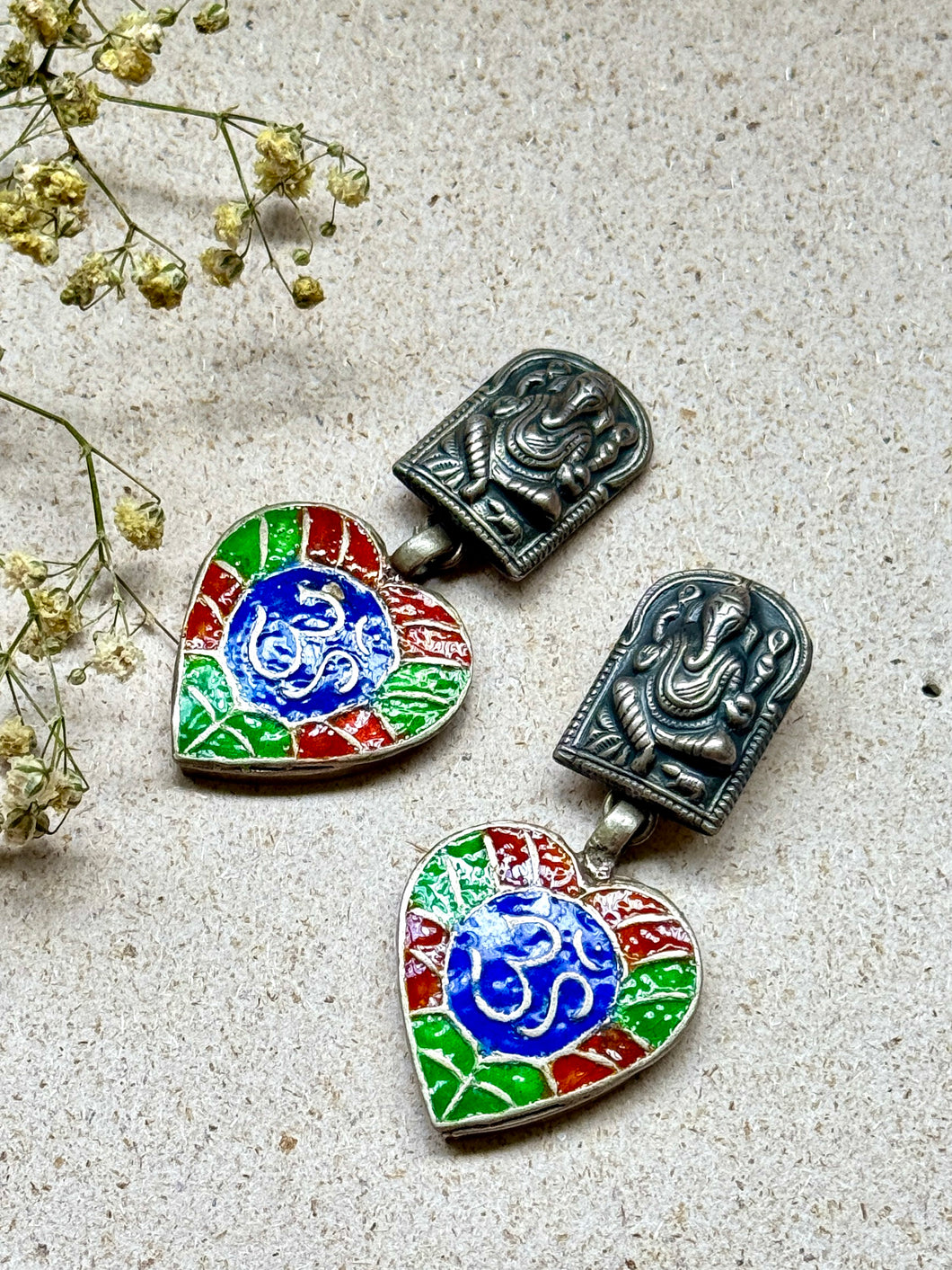 Meenakari Ganesha earrings