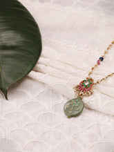 Load image into Gallery viewer, Statement inlay work aventurine pendant necklace
