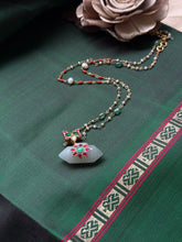 Load image into Gallery viewer, Dainty Inlay work necklace in natural aventurine and gemstones
