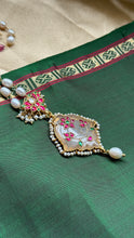 Load image into Gallery viewer, Statement inlay work onyx pendant necklace
