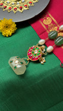 Load image into Gallery viewer, Dainty Inlay work necklace in natural aventurine and gemstones
