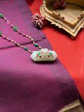 Load image into Gallery viewer, Dainty Inlay work necklace in natural aventurine and gemstones
