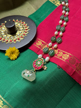 Load image into Gallery viewer, Dainty Inlay work necklace in natural aventurine and gemstones
